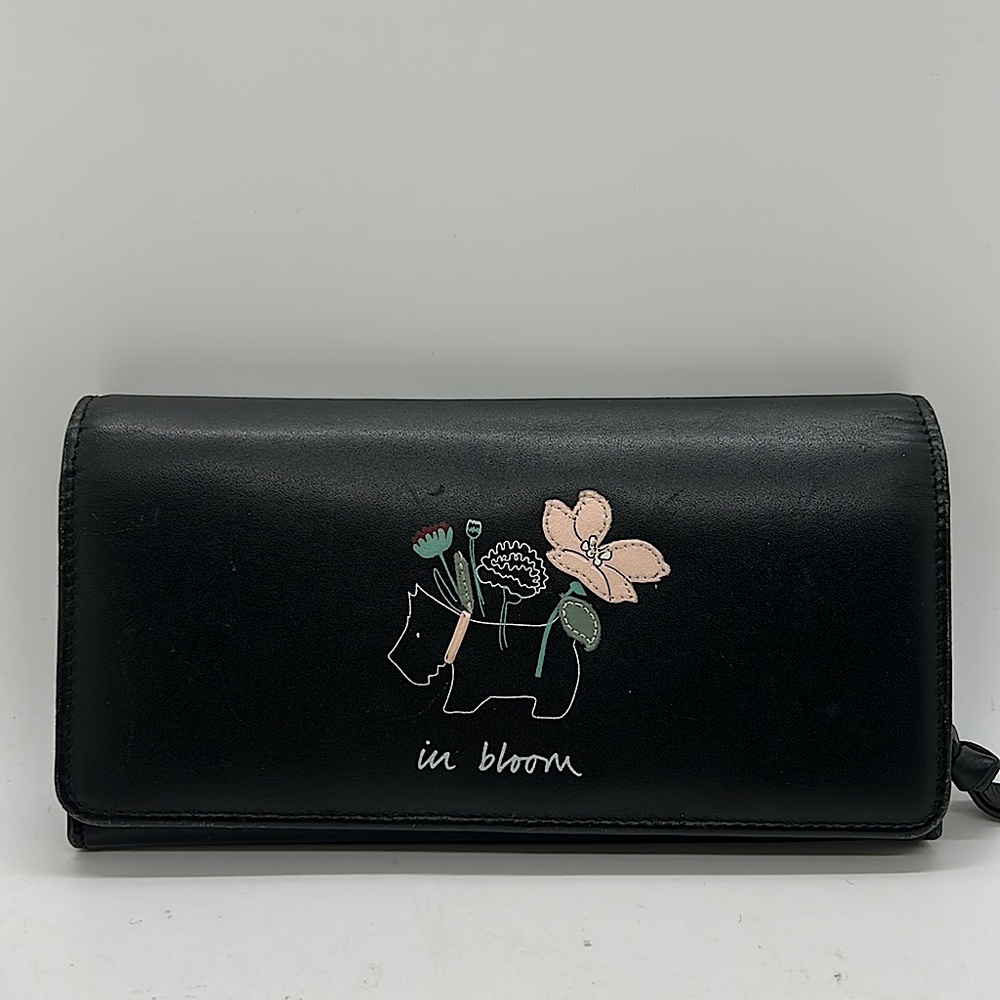Radley London Super Cute Black Leather Slim Long Wallet Clutch Purse Bag 🌸🌸 - Picture 1 of 7